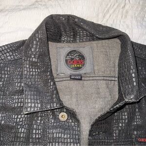 GUESS Men's Charcoal Textured Shirt Jacket